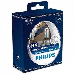 PHILIPS Spuldze (KOMPL 2 GAB) H4 RacingVision Plus 150%