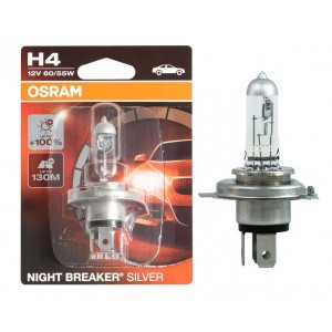 OSRAM H4 55W NIGHT BREAKER® SILVER +100% 12V Blister 1gab.