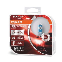 OSRAM H7 (Kompl. 2gab.) 12V 55W PX26D Night Breaker Laser +150%