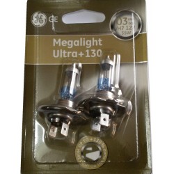 GE auto spuldze 12V H7 55W, MEGALIGHT ULTRA +130, blisterī 2gab