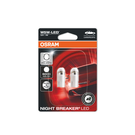 W5W 12V 1W W21x9.5d OSRAM NIGHT BREAKER LED 6000K