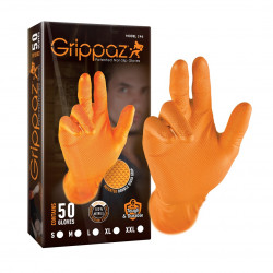 Grippaz Nitrila cimdi 240mm 6mil 50pcs/box Orange Size L