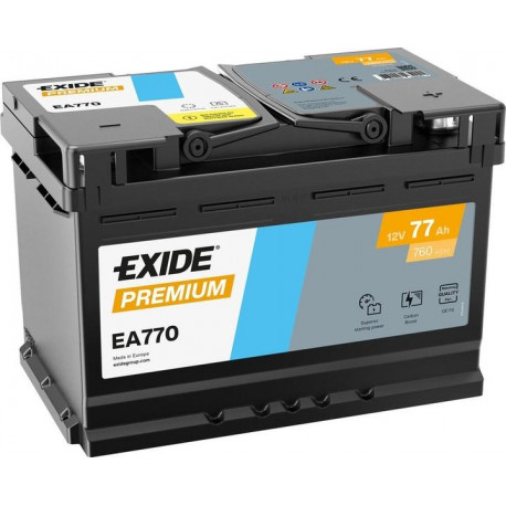 Akumulators Exide Premium EA770 77Ah, 760A, 278x175x190