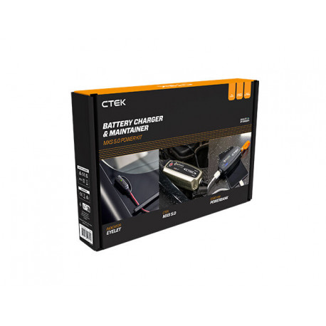 CTEK akumulatoru lādētājs (KOMPLEKTS) MXS 5.0 Power Kit 12V 5A IP65, kapacit.līdz 110Ah