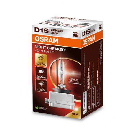 OSRAM D1S 35W XENARC® NIGHT BREAKER® LASER+200% Karton 1gab.