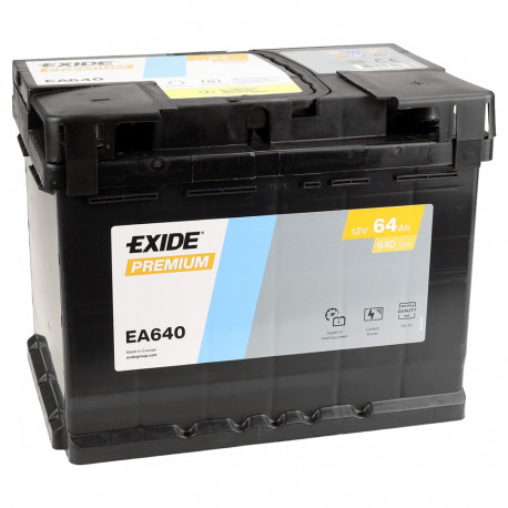 Akumulators Exide EA640 64Ah, 640A, 242x175x190
