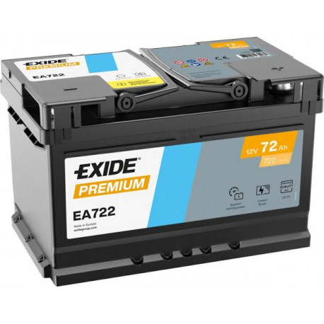 Akumulators Exide EA722 72Ah, 720A 278x175x175