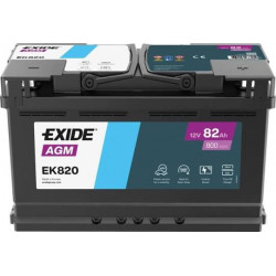 Akumulators Exide EK820 AGM 82Ah, 800A, 315x175x190