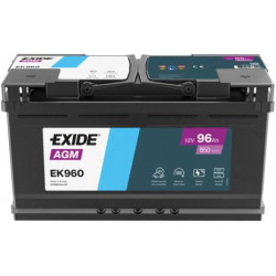 Akumulators Exide EK960 AGM 96Ah, 850A, 353x175x190